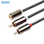 3.5mm 1/8" Stereo Female Mini Jack To 2 Male RCA Plug Adapter Audio Y Cable, 1 m