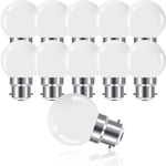 Lot de 10 Globes led B22 G45, Blanc Chaud 3500K, 3W G45, 180lm, Boîtier en Polycarbonate Mat, Non Dimmable [Classe énergétique g] - Tigrezy