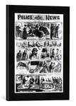 'Image encadrée de English School "Incidents Relating to the East End Murders, from' The Illustra Ted Police News ', 20th October 1888, d'art dans le cadre de haute qualité Photos fait main, 30 x 40 cm, noir mat