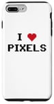 Coque pour iPhone 7 Plus/8 Plus Retro Gamer - I Love Pixels - Pixel Art Cœur