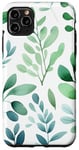 Coque pour iPhone 11 Pro Max Feuillage vert avec reflets bleus