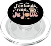 J'Entends Rien Je Joue Humour Gamer Jeux Vidéo Console Chat PopSockets PopGrip pour MagSafe