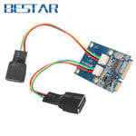 Adapter Double USB 2.0 USB2.0 femelle à Mini pcie pci-express PCI-E carte adaptateur pci express pour disque Flash USB et carte Wifi sans fil