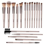 18PCS Pinceau maquillage,Set Pinceaux maquillages professionnel pour fond de teint, mélange de poudre, fard à joues,contour des yeux, pinceaux de maquillage avec champagne doré