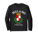 Vintage Milan Flag Italy Souvenir Italia Milano Roman Empire Long Sleeve T-Shirt