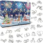 2023 Julkalender 24 st Mini Metallpussel Set Nedräkningskalender, Mind Game Toy Knots Lock Puzzle Blind Box