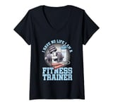 Womens Workout Personal - Gym Fitness Trainer V-Neck T-Shirt