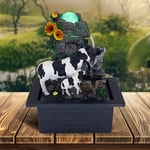 Cow Water Feature Fountain Tranquil LED Mini Indoor Zen Planter Table Decor