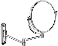 HGXC Miroir de courtoisie Tenture Murale Miroir Pliant Toilette Miroir télescopique Double Face Zoom Lentille cosmétique 8 Pouces