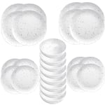 Epicurean White Terrazzo Melamine/Plastic - 24 Piece - Dinnerware - Set for 8