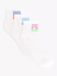 Ralph Lauren Polo Outline Logo Ankle Socks, Pack of 3, White/Multi