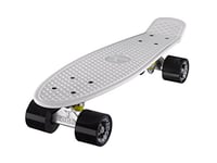 Ridge Skateboards 22" Original Mini Cruiser Skate 55cm Skateboard Planche a Roulettes Complète en 90 couleurs Blanc/Noir