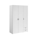 Armoire 3 portes 2 tiroirs L120cm DAISY blanc Taille unique