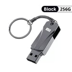 Xiaomi-Clé USB 3.0 en métal,disque U,transfert de fichiers haute vitesse,1 To,2 To,ultra-grande capacité,étanche,clé USB pour ordinateur - Type Black 256GB