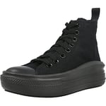 CONVERSE Chuck Taylor All Star Move Platform Sneaker, Black Black DK Smoke Grey, 27 EU