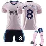 22-23 Arsenal 2 borta rosa nr 9 Jesus tröja 8 Erdgau 19 Pepe fotbollsdräkt NO.8 DEGAARD L