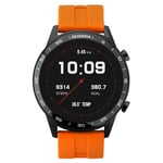 Sekonda Active Mens 45mm Smart Watch with Heart Rate and Sleep Monitor, Sport Activity, Music, Weather & Message Functions, with Orange Rubber Strap, 1911