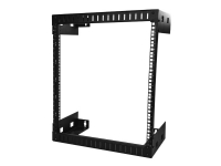 StarTech.com 12U 19 Wall Mount Network Rack - 12 Deep 2 Post Open Frame Server Room Rack for Data/AV/IT/Computer Equipment/Patch Panel with Cage Nuts & Screws 200lb Capacity, Black (RK12WALLO) - Rack - väggmontering - svart - 12U - 12