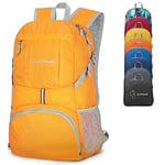 ZOMAKE 35L Sac a Dos Pliable Léger - Sac à Dos Pliable De Randonnée Packable Daypack Pour Femme Homme Sports Et Plein Air(Jaune)