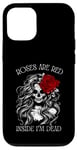 Coque pour iPhone 12/12 Pro Roses Are Red Inside I Am Dead Squelette Anti-Saint-Valentin