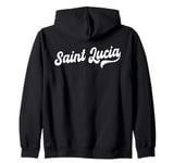 Saint Lucia Typeset Love St. Lucia St. Lucian Pride Zip Hoodie