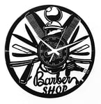 Instant Karma Clocks Vinyl Wall Clock Barber Shop Hairdresser Stylist Beauty Center Decorative Room, Black