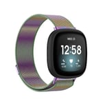 För Fitbit Versa 4 Milanese magnetisk metallväv armband OLS Colorful