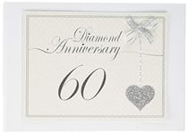White Cotton Cards Album photo en forme de cœur pour 60e anniversaire (LLA60T)