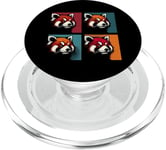 Red Panda Pop Art – Vintage coloré mignon panda rouge amoureux PopSockets PopGrip pour MagSafe