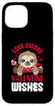 iPhone 15 Love Kisses Valentine Wishes Sloth Valentine's Day Couple Case