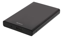 DELTACO ulkoinen SATA-kiintolevykotelo, 2,5", USB 3.1 Gen 1, musta