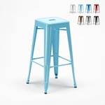 Tabouret de bar design industriel en acier et métal steel up Couleur: Turquoise