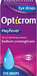 Opticrom Hayfever 2% w/v Eye Drops Allergy Itching Redness Watering  - 10ml