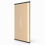 Disque Dur Externe Portable 320Go - 2.5'' USB 3.0 Ultra Fin Tout-Aluminium Stockage HDD pour Xbox One, PS4, PC, Mac, Laptop, Ordinateur de Bureau, Ordinateur Portable, Wii U, TV, Windows (Gold)