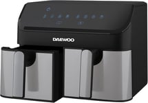 Daewoo Digital Air Fryer, Double 4.5 Litre Draws With Sync 9 Litre, Black 