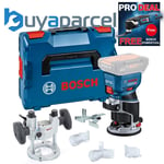 Bosch GKF 18V-8 18v Brushless Cordless Palm Router Trimmer Lboxx + Plunge Base