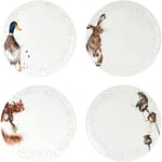 Wrendale Coupe Plate 10.5" - Assorted set of 4, White