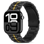 Tasikar Compatible avec Bracelet Apple Watch 49mm 46mm 45mm 44mm 42mm Premium Métal Acier Inoxydable Bracelet Compatible avec Apple Watch SE 2 SE Séries 10 9 8 7 6 5 4 3 2 1, Noir-Or