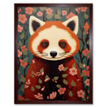 Red Panda Cute Tree Blossom Kids Bedroom Artwork Art Print Framed Poster Wall Decor 12x16 inch