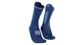 Paire de chaussettes compressport pro racing socks v4 0 bike bleu