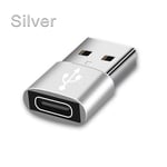 Adaptateur Usb 3.1 Type C,Connecteur Femelle,Convertisseur,Charge Standard,Transfert De Données,Macbook,Iphone - Type Argent