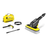 Bundle of Kärcher K 2 Horizontal Pressure Washer + Kärcher WB 7 Plus 3-in-1 Corded Electric Wash Brush, 3 Functions: Foam Jet, High-Pressure Flat Spray Nozzle, Soft Brush