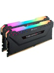 Corsair Vengeance RGB PRO DDR4-3600 - 32GB - CL18 - Dual Channel (2 stk) - Intel XMP - Sort med RGB