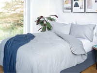 Night Owl - Coverless Duvet - 10.5 Tog - Double - Pure Cotton Collection - Natural Cotton Waffle - Luxury Bedding - Machine Washable - Grey