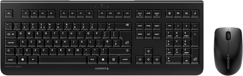 CHERRY DW 3000, Wireless Desktop Set, UK Layout (QWERTY), 2.4 GHz RF, Flat Desi