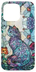 Coque pour iPhone 15 Pro Max Selkirk Rex Cat Curly Hair Stained Art Effect Stain Floral