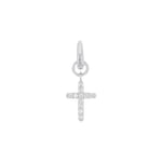 Amor Charm 925 en argent sterling pour dames, avec zirconium synth., 2,1 cm, blanc, croix, Livré dans une boîte cadeau de bijoux, 2038512