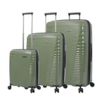 Totto Traveler Lot de 3 valises rigides avec système Extensible et Doublure en Polyester Vert, Vert