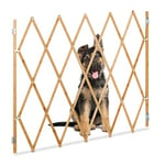 Relaxdays Barrière de sécurité pour Chiens, Jusqu’à 130 cm, 87,5-100 cm de Haut, Bambou, escaliers & Porte, Nature