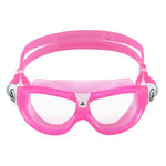 Aqua Sphere Seal Kid 2 Lunettes de natation – Vision sous-marine ultime, confortables, verres anti-rayures, hypoallergéniques – unisexe enfants, verres transparents, monture rose